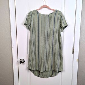 Cloth & Stone | Sage Striped Tunic Dress Size Small